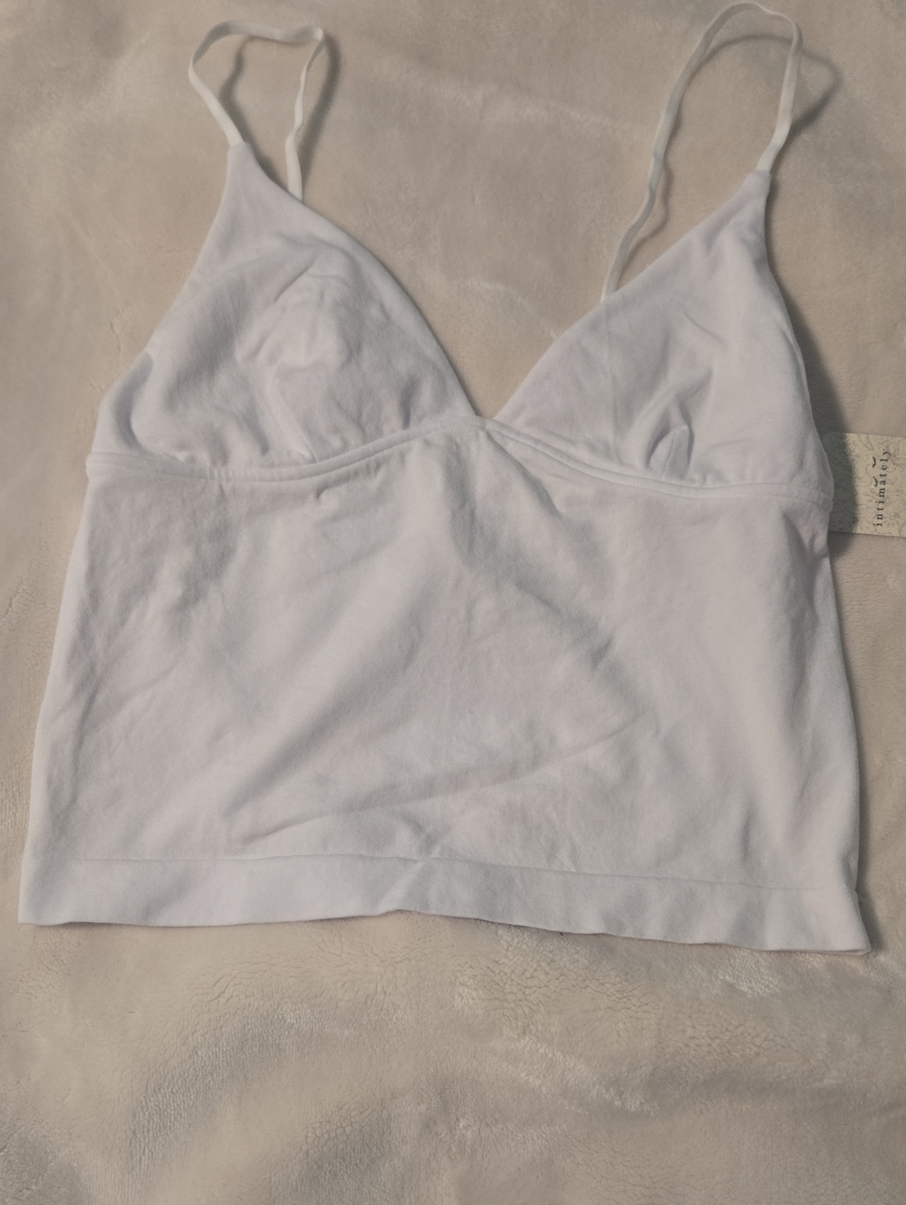 Free People White Seamless Bralette Cami Top